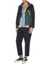 Figure View - Click To Enlarge - KOLOR - Colourblock patchwork layered hooded jacket