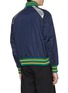 Back View - Click To Enlarge - KOLOR - Stripe border colourblock varsity jacket