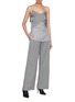 Figure View - Click To Enlarge - DION LEE - Cross front houndstooth check plaid wide leg pants