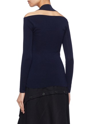 Back View - Click To Enlarge - DION LEE - Cutout Merino wool halterneck sweater