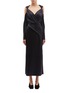 Main View - Click To Enlarge - DION LEE - 'Release' twist cold-shoulder silk satin dress