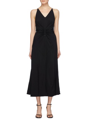 Main View - Click To Enlarge - DION LEE - Buckled gathered split front dress