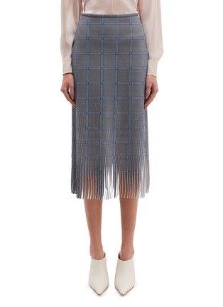 Main View - Click To Enlarge - DION LEE - Lasercut fringe houndstooth check plaid skirt