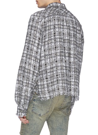 Back View - Click To Enlarge - FAITH CONNEXION - Fringe border check plaid tweed shirt