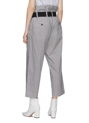 Back View - Click To Enlarge - PLAN C - Belted grid print paperbag culottes