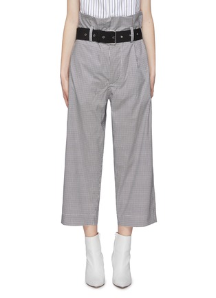 Main View - Click To Enlarge - PLAN C - Belted grid print paperbag culottes