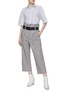 Figure View - Click To Enlarge - PLAN C - Belted grid print paperbag culottes