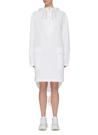 Main View - Click To Enlarge - PLAN C - Hooded half-zip high-low parka dress