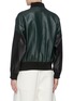 Back View - Click To Enlarge - PLAN C - Contrast sleeve leather bomber jacket