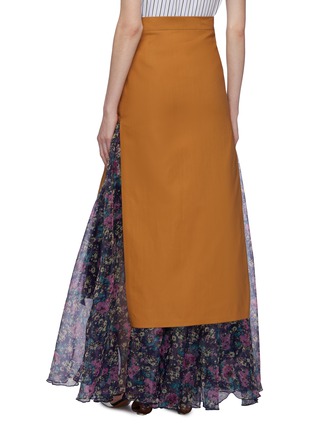 Back View - Click To Enlarge - PLAN C - Floral print underlay split hem skirt