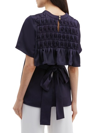 Back View - Click To Enlarge - MAGGIE MARILYN - 'The Only One I See' pleated open back satin top