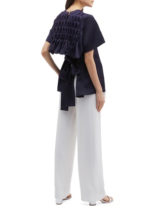 Figure View - Click To Enlarge - MAGGIE MARILYN - 'The Only One I See' pleated open back satin top