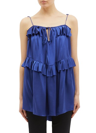 Main View - Click To Enlarge - MAGGIE MARILYN - 'Heart Of Gold' ruffle silk satin camisole top