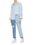 Figure View - Click To Enlarge - PORTSPURE - Colourblocked ripped jeans