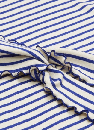 - PORTSPURE - Sash tie drape split sleeve stripe shirt