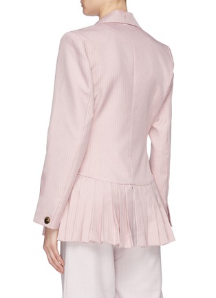 Back View - Click To Enlarge - MAGGIE MARILYN - 'Suit Yourself' pleated peplum stripe blazer