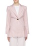 Main View - Click To Enlarge - MAGGIE MARILYN - 'Suit Yourself' pleated peplum stripe blazer