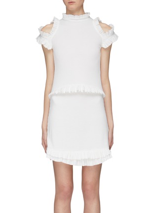 Main View - Click To Enlarge - MAGGIE MARILYN - 'Dreaming of You' ruffle cold shoulder mini dress