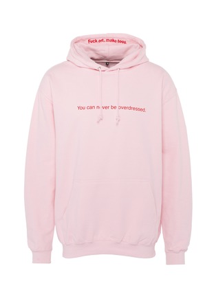 Main View - Click To Enlarge - F.A.M.T. - 'You Can Never Be Overdressed' print unisex hoodie