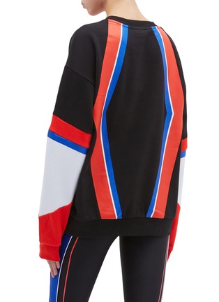 Back View - Click To Enlarge - P.E NATION - 'Buzzer' logo print colourblock stripe oversized sweatshirt