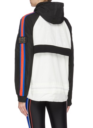 Back View - Click To Enlarge - P.E NATION - 'Block Out' stripe sleeve colourblock hooded spray jacket