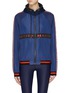 Main View - Click To Enlarge - P.E NATION - 'Intensity' checkerboard sleeve logo stripe hooded spray jacket