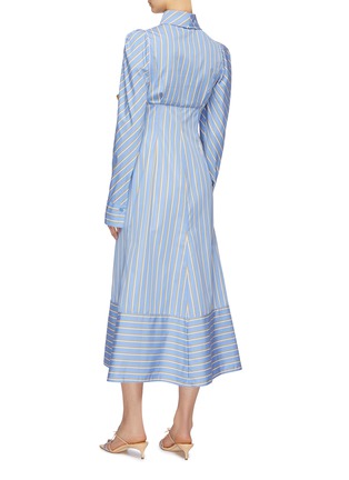 Back View - Click To Enlarge - SILVIA TCHERASSI - 'Silene' cutout bow bustier panel stripe shirt dress