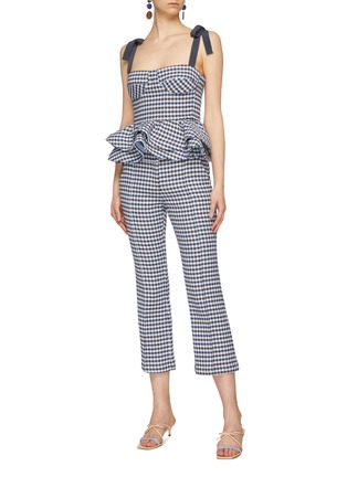 Figure View - Click To Enlarge - SILVIA TCHERASSI - 'Leira' gingham check cropped pants
