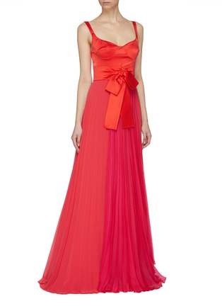 Figure View - Click To Enlarge - SILVIA TCHERASSI - 'Clavellina' sash tie belted pleated sleeveless dress