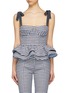 Main View - Click To Enlarge - SILVIA TCHERASSI - 'Junquillo' tie shoulder gingham check peplum bustier top
