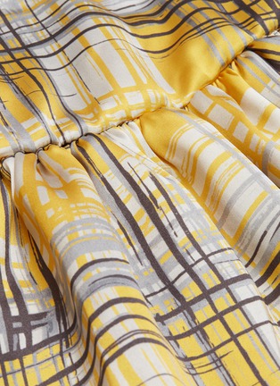 Detail View - Click To Enlarge - SILVIA TCHERASSI - 'Brownea' bow drape check plaid silk off-shoulder peplum dress