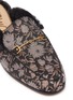 Detail View - Click To Enlarge - SAM EDELMAN - 'Linnie' faux fur trim floral jacquard horsebit loafer slides