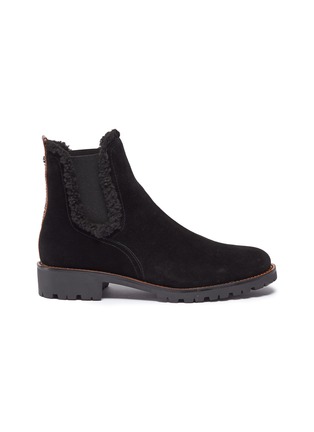Main View - Click To Enlarge - SAM EDELMAN - 'Jaclyn' shearling trim suede Chelsea boots
