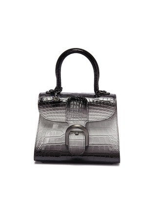 Main View - Click To Enlarge - DELVAUX - 'Brillant Mini' ombré patent alligator leather satchel
