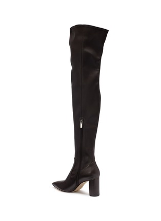 Detail View - Click To Enlarge - PEDDER RED - 'Hayden' thigh high panelled leather boots