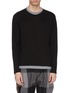 Main View - Click To Enlarge - THE VIRIDI-ANNE - Layered panel high-low cotton-silk long sleeve T-shirt