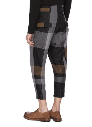 Back View - Click To Enlarge - THE VIRIDI-ANNE - Belted tartan plaid zip cuff pleated linen pants