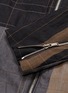  - THE VIRIDI-ANNE - Buckled layered sleeve colourblock ramie jacket