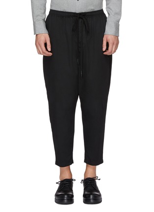 Main View - Click To Enlarge - THE VIRIDI-ANNE - Drop crotch cotton-silk jogging pants