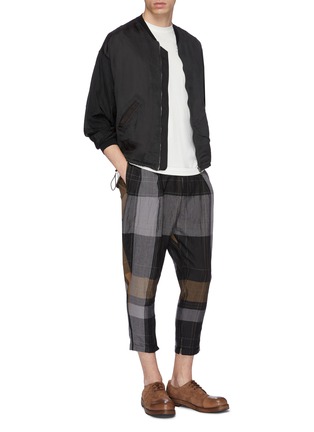 Figure View - Click To Enlarge - THE VIRIDI-ANNE - Patchwork cropped bomber jacket