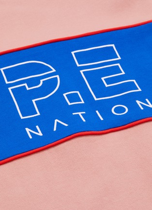  - P.E NATION - 'Sonic' colourblock panel logo print sweatshirt