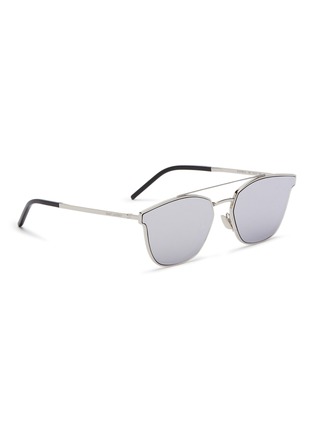 Figure View - Click To Enlarge - SAINT LAURENT - 'Classic 28' mirror metal square sunglasses