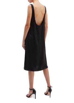 Back View - Click To Enlarge - THOMAS PUTTICK - Chantilly lace panel silk V-neck slip dress