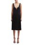 Main View - Click To Enlarge - THOMAS PUTTICK - Chantilly lace panel silk V-neck slip dress