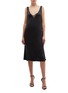 Figure View - Click To Enlarge - THOMAS PUTTICK - Chantilly lace panel silk V-neck slip dress