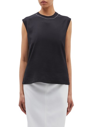 Main View - Click To Enlarge - THOMAS PUTTICK - Tie shoulder sleeveless top