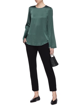 Figure View - Click To Enlarge - THEORY - 'Bringam' split cuff silk georgette top