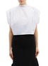 Main View - Click To Enlarge - MATICEVSKI - 'Facet' ruched puff sleeve cropped poplin blouse
