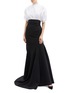 Figure View - Click To Enlarge - MATICEVSKI - 'Facet' ruched puff sleeve cropped poplin blouse