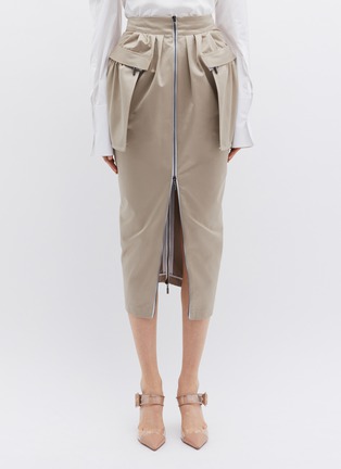 Main View - Click To Enlarge - MATICEVSKI - 'Valiant' zip peplum panel skirt